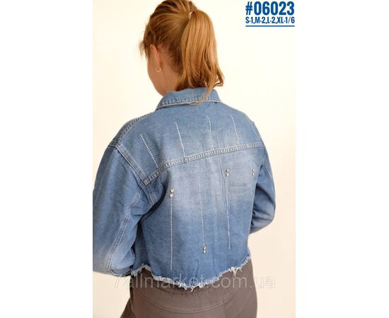 Укорочена джинсова куртка розмірний ряд S-1, M-2, L-2, XL-1 "PARTNERS" недорого від прямого постачальника, зображення 4 Укорочена джинсова куртка розмірний ряд S-1, M-2, L-2, XL-1 "PARTNERS" недорого від прямого постачальника, зображення 4