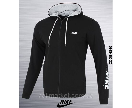 Кофта спортивная мужская на молнии с капюшоном NIKE р  2XL-6XL (2цв) "REMAIN" недорого от прямого поставщика, изображение 2 Фотография Кофта спортивная мужская на молнии с капюшоном NIKE р  2XL-6XL (2цв) "REMAIN" недорого от прямого поставщика, изображение 2