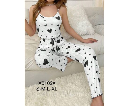Фотография Пижама женская топ+штаны р-ры S-XL(2цв) "FLOWER" купить недорого от прямого поставщик, изображение 2
