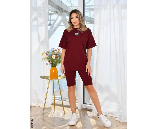 Костюм жіночий футболка + велосипедки турецька бавовна норма 42,44,46 (6кв) "NOWEMBER", зображення 4