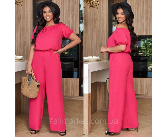 Комбінезон жіночий жатий льон розміри 46-60 "LADA" недорогий від прямого постачальник, зображення 2