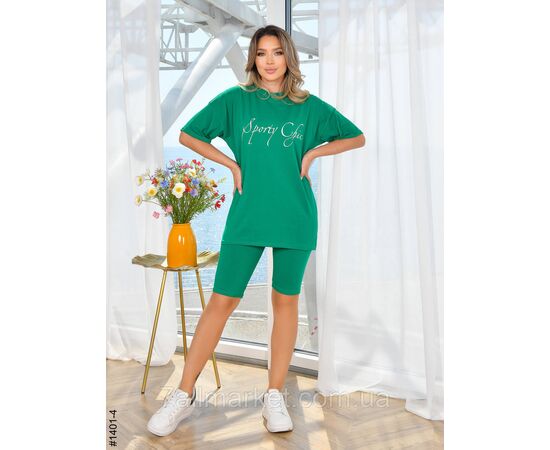 Костюм жіночий футболка + велосипедки турецька бавовна норма 42,44,46 (2кв) "NOWEMBER", зображення 2