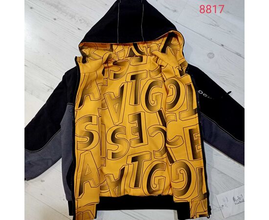 Куртка детская демисезонная на мальчика 8817 black-yellow р.150-180 "MALIBU" недорого оптом от прямого поставщика, изображение 2 Фотография Куртка детская демисезонная на мальчика 8817 black-yellow р.150-180 "MALIBU" недорого оптом от прямого поставщика, изображение 2