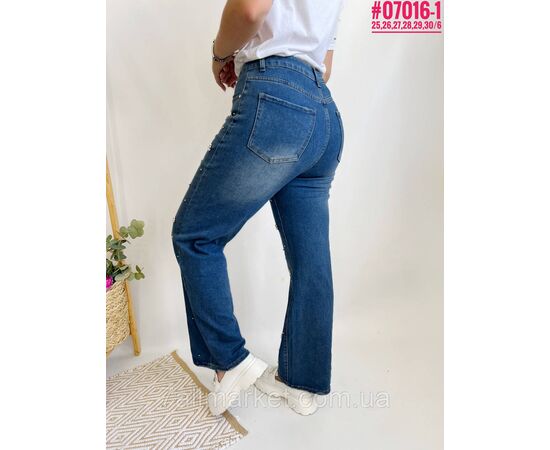 Фотография Женские джинсы со стразами и искусственными жемчужинами размерный ряд 25,26,27,28,29,30 "PARTNERS", изображение 2