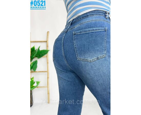 Фотография Женские джинсы Mom Jeans с рваным низом размерный ряд 28,29,30,31,32,33 "PARTNERS", изображение 2