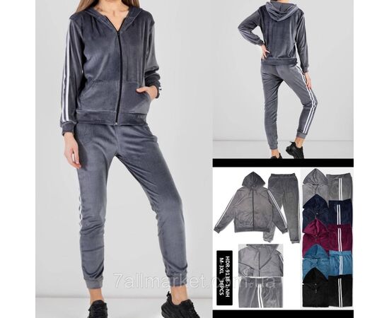 Спортивний костюм жіночий велюр розміри M-3XL (44-52) (мікс цв) "NICOLAS" недорого від прямого постачальника, зображення 3