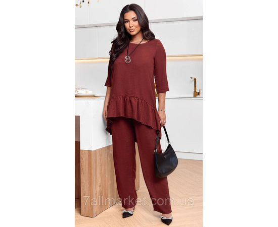 Костюм двойка женский лен жатка размеры 46-60 "LADA" недорого от прямого поставщик Фотография Костюм двойка женский лен жатка размеры 46-60 "LADA" недорого от прямого поставщик