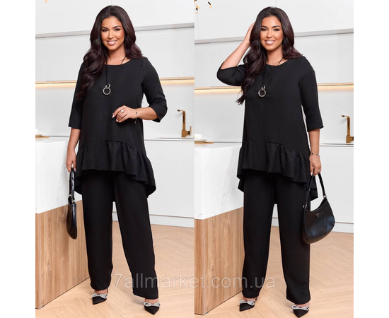 Костюм двойка женский лен жатка размеры 46-60 "LADA" недорого от прямого поставщик, изображение 2 Фотография Костюм двойка женский лен жатка размеры 46-60 "LADA" недорого от прямого поставщик, изображение 2