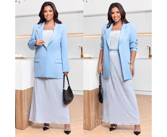 Фотография Костюм 3-ка женский шелк-плиссе+ креп костюмка размеры: 46-60 "LADA" недорого от прямого поставщика, изображение 2