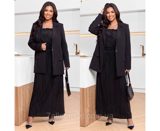 Фотография Костюм 3-ка женский шелк-плиссе+ креп костюмка размеры: 46-60 "LADA" недорого от прямого поставщика, изображение 2