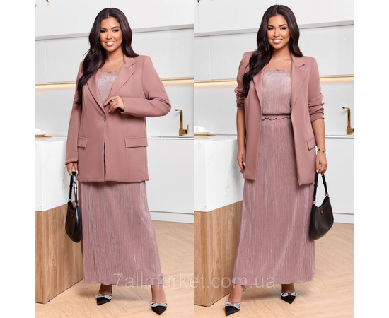 Костюм 3-ка жіночий шовк-плісе+ креп костюмка розміри: 46-60 "LADA" недорого від прямого постачальника, зображення 2 Костюм 3-ка жіночий шовк-плісе+ креп костюмка розміри: 46-60 "LADA" недорого від прямого постачальника, зображення 2