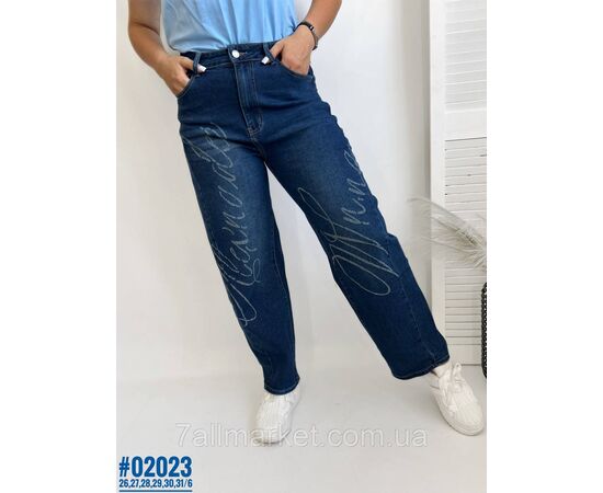 Фотография Женские джинсы багги с надписью размерный ряд 26,27,28,29,30,31 "PARTNERS" недорого от прямого поставщика, изображение 2
