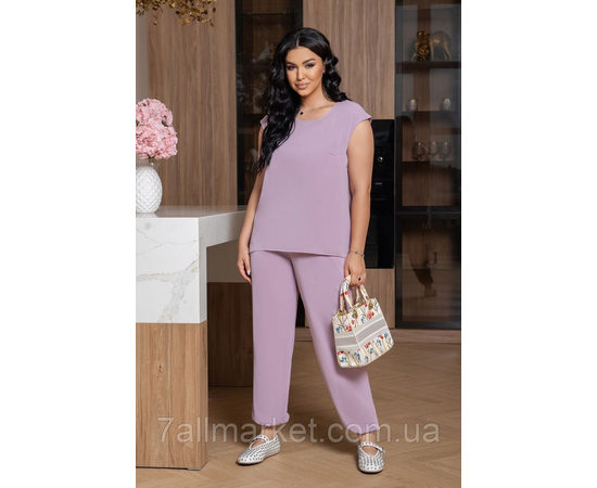 Костюм-двійка жіночий літній шовк Прадо розміри 46-60 "LADA" недорогий від прямого постачальник, зображення 3 Костюм-двійка жіночий літній шовк Прадо розміри 46-60 "LADA" недорогий від прямого постачальник, зображення 3