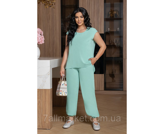 Костюм-двійка жіночий літній шовк Прадо розміри 46-60 "LADA" недорогий від прямого постачальник, зображення 2 Костюм-двійка жіночий літній шовк Прадо розміри 46-60 "LADA" недорогий від прямого постачальник, зображення 2