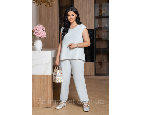 Костюм-двійка жіночий літній шовк Прадо розміри 46-60 "LADA" недорогий від прямого постачальник, зображення 2 Костюм-двійка жіночий літній шовк Прадо розміри 46-60 "LADA" недорогий від прямого постачальник, зображення 2