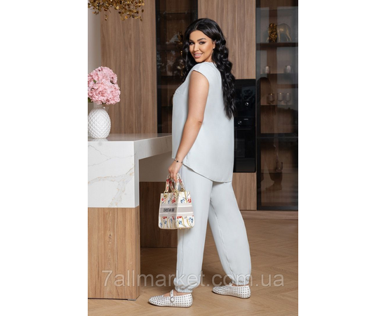 Костюм-двійка жіночий літній шовк Прадо розміри 46-60 "LADA" недорогий від прямого постачальник, зображення 3 Костюм-двійка жіночий літній шовк Прадо розміри 46-60 "LADA" недорогий від прямого постачальник, зображення 3