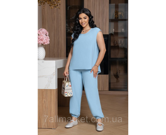 Костюм-двійка жіночий літній шовк Прадо розміри 46-60 "LADA" недорогий від прямого постачальник, зображення 2 Костюм-двійка жіночий літній шовк Прадо розміри 46-60 "LADA" недорогий від прямого постачальник, зображення 2