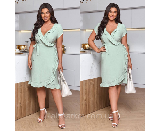 Платье женское на запах лен жатка р-ры 46-60 "LADA" купить недорого от прямого поставщика, изображение 2 Фотография Платье женское на запах лен жатка р-ры 46-60 "LADA" купить недорого от прямого поставщика, изображение 2