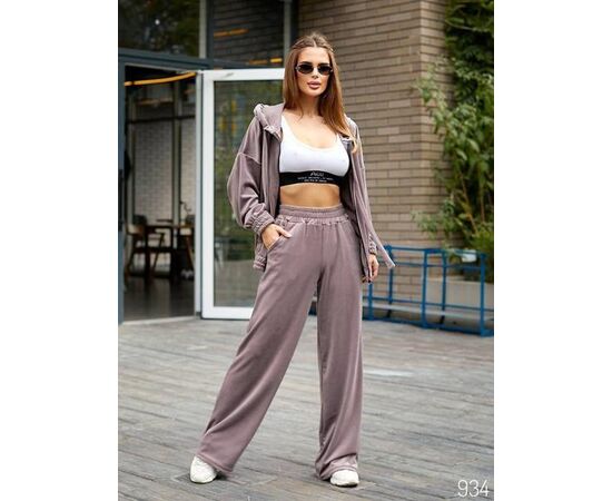 Костюм спортивний жіночий теплий 934 beige р.40-54 "DORA" недорого оптом від прямого постачальника, зображення 2