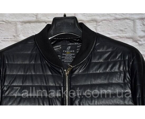 Фотография Куртка мужская демисезонная, стёганная кожзам, размеры 48-56 "FUDIAO" недорого от прямого поставщика, изображение 2