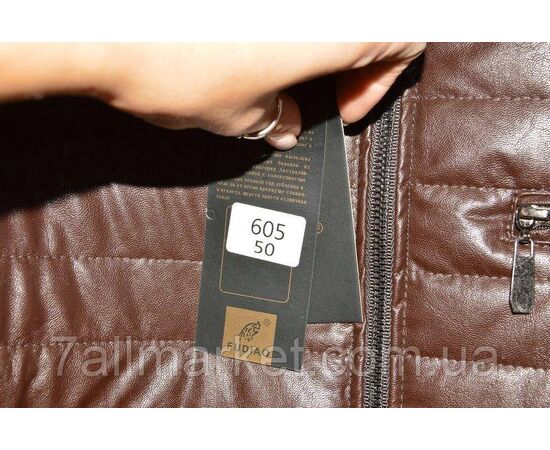 Фотография Куртка мужская кожзам, на молнии размеры 48-58 (2цв) "FUDIAO" недорого от прямого поставщика, изображение 2