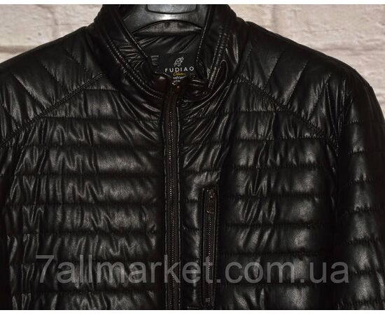 Фотография Куртка мужская кожзам, на молнии размеры 48-58 "FUDIAO" недорого от прямого поставщика, изображение 2