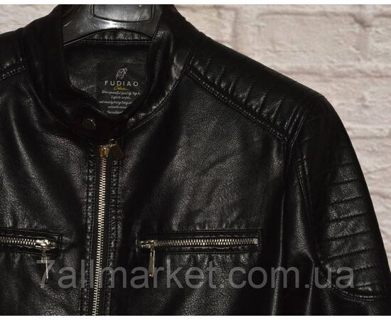 Фотография Куртка мужская кожзам, на молнии размеры 48-58 "FUDIAO" недорого от прямого поставщика, изображение 2