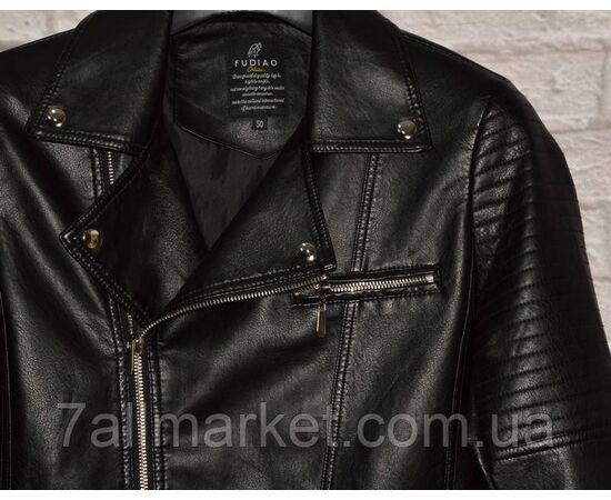 Фотография Куртка мужская кожзам, на молнии размеры 48-58 "FUDIAO" недорого от прямого поставщика, изображение 3
