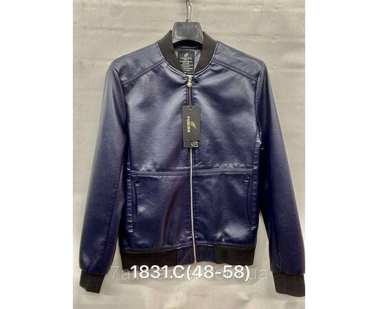 Фотография Куртка-бомбер мужская демисезонная кожзам, размеры 48-58 (2цв) "FUDIAO" недорого от прямого поставщика, изображение 2