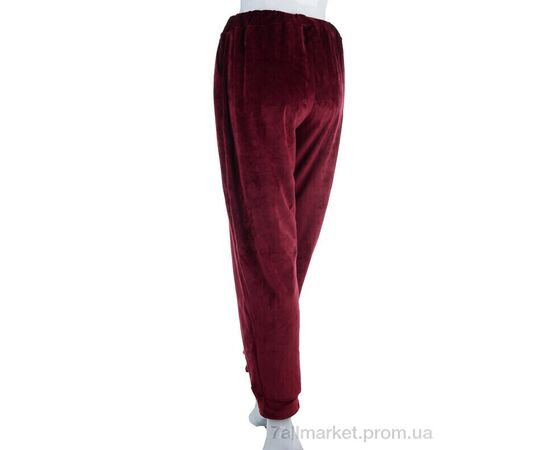 Спортивні штани жіночі Весна/осінь Штани вілюр бордовий (05821) (5 шт. р.сітка50-58) "Obuvok" недорого оптом від прямого постачальника, зображення 2
