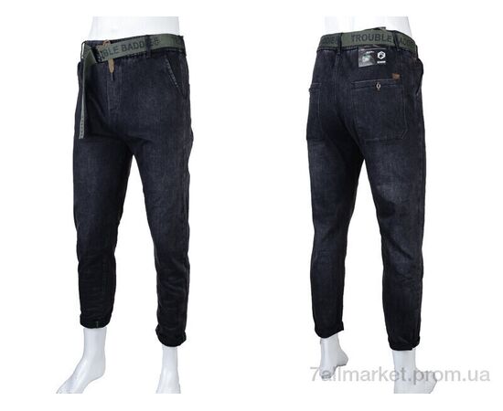 Джинси чоловічі Весна/осінь 2237 black (8 шт. р.сітка29-38) "Baron" недорого оптом від прямого постачальника, зображення 4