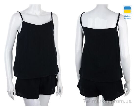 Фотография Пижама женская Весна/осень 2604 чорний (3 шт. р.сетка S-L) "Nadia & Natali" недорого оптом от прямого поставщика, изображение 3