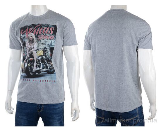 Фотография Футболка мужская Лето 3186-2928-4 grey (4 шт. р.сетка M-2XL) "Мир" недорого оптом от прямого поставщика, изображение 3