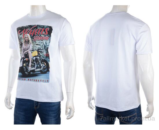 Фотография Футболка мужская Лето 3186-2928-5 white (4 шт. р.сетка M-2XL) "Мир" недорого оптом от прямого поставщика, изображение 3
