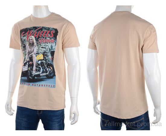 Фотография Футболка мужская Лето 3186-2928-6 beige (4 шт. р.сетка M-2XL) "Мир" недорого оптом от прямого поставщика, изображение 3