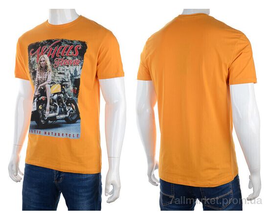 Фотография Футболка мужская Лето 3186-2928-7 yellow (4 шт. р.сетка M-2XL) "Мир" недорого оптом от прямого поставщика, изображение 3