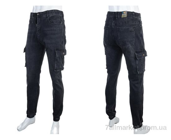 Джинси чоловічі Весна/осінь 8806 black (8 шт. р.сітка32-40) "Baron" недорого оптом від прямого постачальника, зображення 3