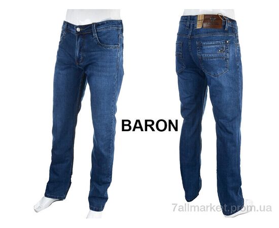 Джинси чоловічі Весна/осінь BR9302 blue (8 шт. р.сітка30-38) "Baron" недорого оптом від прямого постачальника, зображення 4