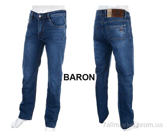 Джинси чоловічі Весна/осінь BR9301 blue (8 шт. р.сітка29-38) "Baron" недорого оптом від прямого постачальника, зображення 4