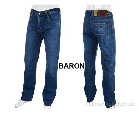 Джинси чоловічі Весна/осінь BR9303 blue (8 шт. р.сітка31-38) "Baron" недорого оптом від прямого постачальника, зображення 4