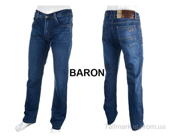 Джинси чоловічі Весна/осінь BR9306 blue (8 шт. р.сітка32-38) "Baron" недорого оптом від прямого постачальника, зображення 4