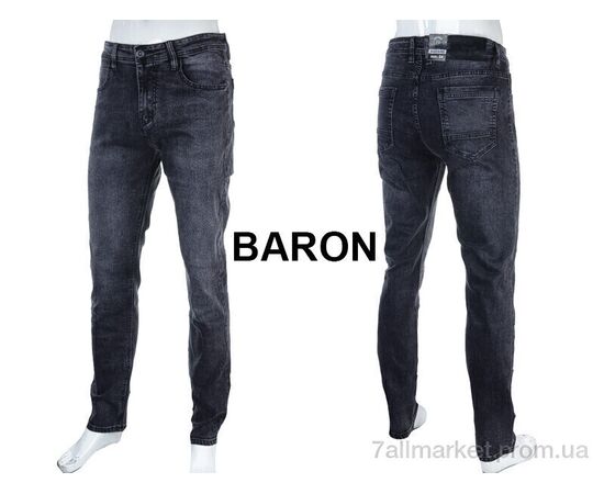 Джинси чоловічі Весна/осінь 8736 d.grey (8 шт. р.сітка32-38) "Baron" недорого оптом від прямого постачальника, зображення 3