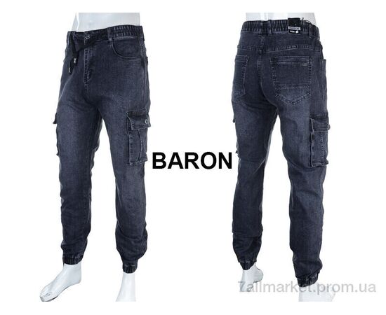 Джинси чоловічі Весна/осінь 8816 d.grey (8 шт. р.сітка29-36) "Baron" недорого оптом від прямого постачальника, зображення 3
