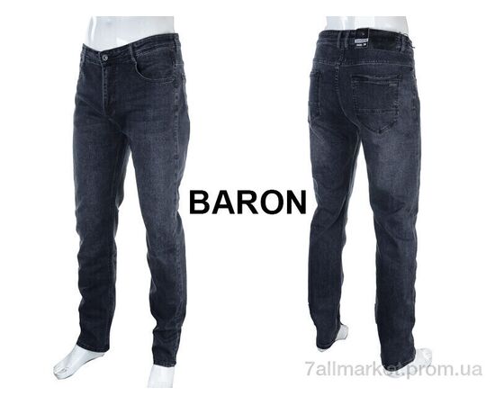 Джинси чоловічі Весна/осінь 8732 d.grey (8 шт. р.сітка32-38) "Baron" недорого оптом від прямого постачальника, зображення 3