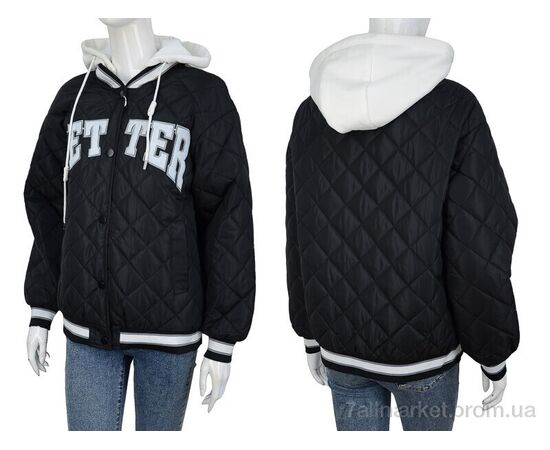 Фотография Куртка женская Весна/осень 6218 black (5 шт. р.сетка M-2XL) "Turn Hug" недорого оптом от прямого поставщика, изображение 3