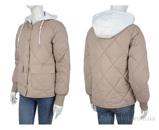 Фотография Куртка женская Весна/осень 6215-1 d.beige (6 шт. р.сетка M-2XL) "Turn Hug" недорого оптом от прямого поставщика, изображение 3