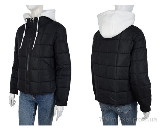 Фотография Куртка женская Весна/осень 6211-1 black (6 шт. р.сетка M-2XL) "Turn Hug" недорого оптом от прямого поставщика, изображение 3