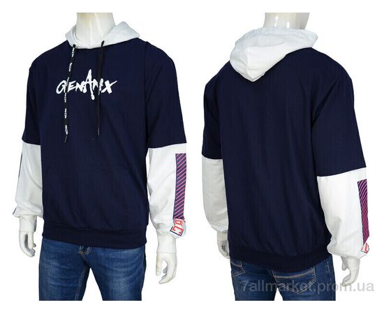 Батник чоловічий Весна/осінь 6582-3 navy (06895) (5 шт. р.сіткаM-3XL) "Obuvok" недорого оптом від прямого постачальника, зображення 3