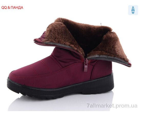 Дутики жіночі утеплені Зима D21R141 bordo (12 пар р.36-41) "QQ&Панда" недорого оптом від прямого постачальника, зображення 2