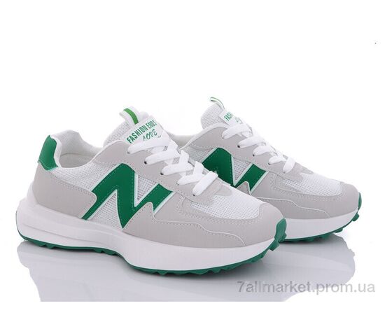 Кросівки жіночі модні Весна/осінь 176-8(176-24) white-green (8 пар р.36-40) "Violeta" недорого оптом від прямого постачальника, зображення 2